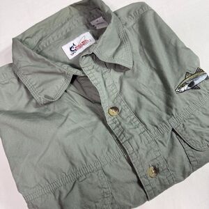 World Wide Sportsman Men’s Button Up Sz M Fishing Shirt Drab Green‎ Camp Hike